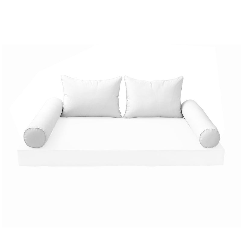 STYLE 4 - Outdoor Daybed Bolster Backrest Pillow Cushion Twin Size |COVERS ONLY|