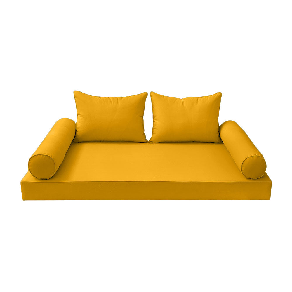 Style4 Twin-XL Size 5PC Pipe Outdoor Daybed Mattress Cushion Bolster Pillow Slip Cover Complete Set AD108