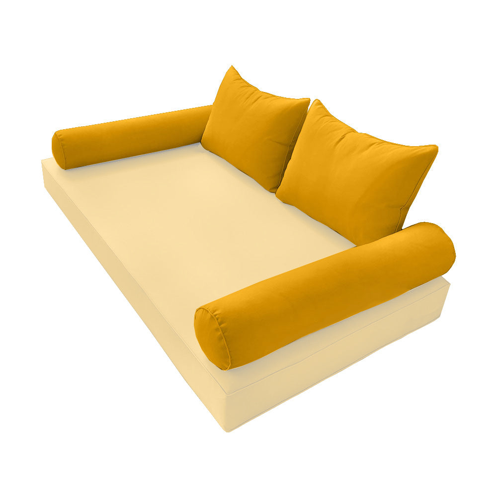 STYLE 4 Pillow & Bolster Cushion for Outdoor Indoor Daybed Porch Swing Bed Full Size | COVERS ONLY |