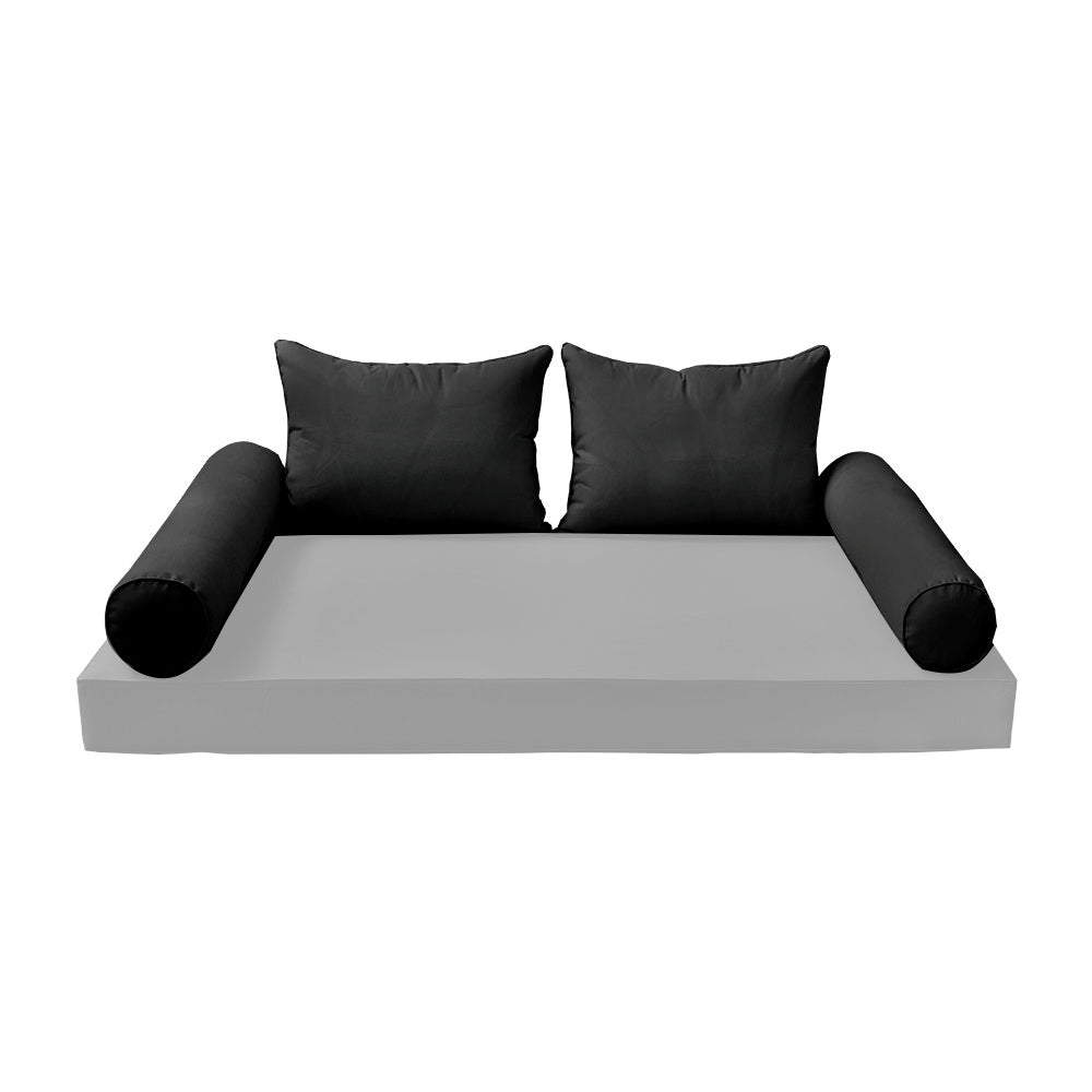 STYLE 4 Pillow & Bolster Cushion for Outdoor Indoor Daybed Porch Swing Bed Full Size | COVERS ONLY |