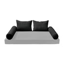 STYLE 4 Pillow & Bolster Cushion for Outdoor Indoor Daybed Porch Swing Bed Full Size | COVERS ONLY |