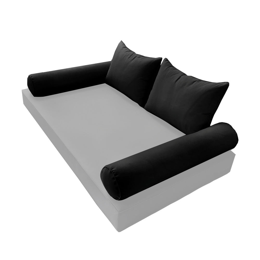 STYLE 4 Pillow & Bolster Cushion for Outdoor Indoor Daybed Porch Swing Bed Full Size | COVERS ONLY |