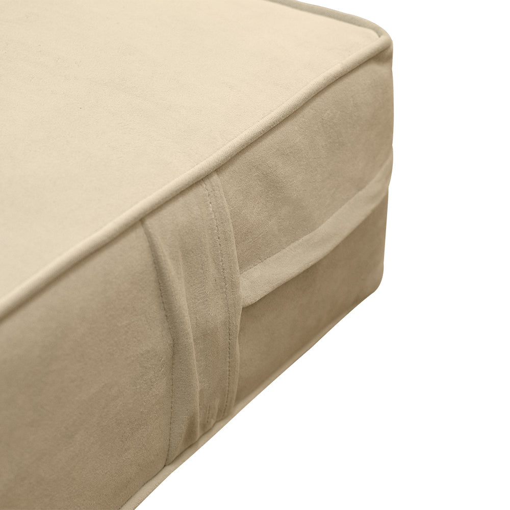 STYLE V2 - Velvet Indoor Daybed Mattress Bolster Backrest Cushion Pillow |COVERS ONLY|