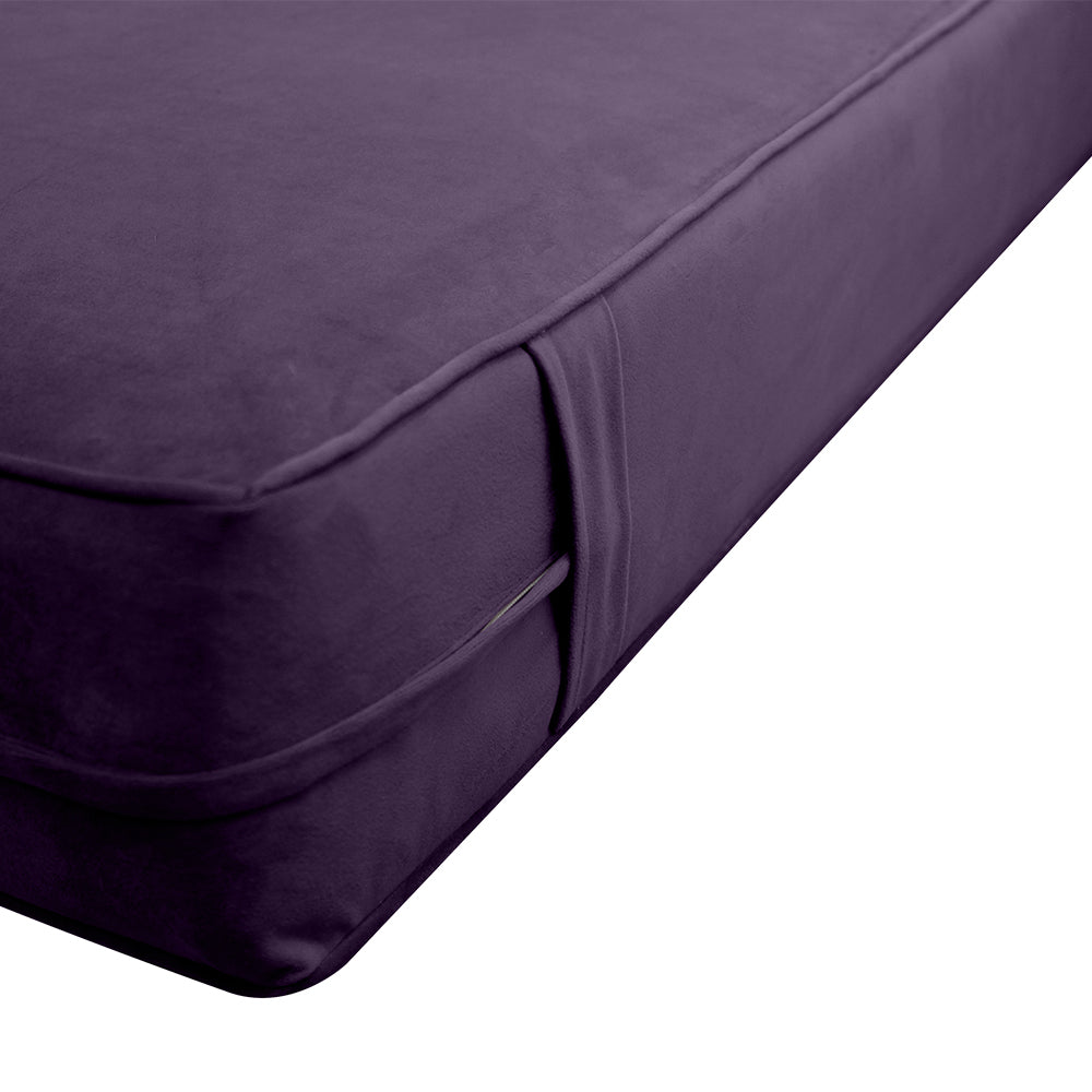 STYLE V5 - Velvet Indoor Daybed Mattress Bolster Pillow |COVERS ONLY|