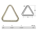 5Pc 316 Stainless Steel Triangle Ring Welded 1/4" x 2" Marine Grade (6mm x 50mm)