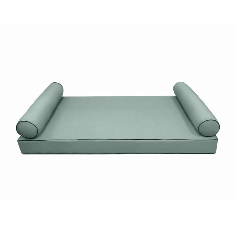 STYLE 5 - Mattress & Bolster Pillow for Outdoor Indoor Daybed Porch Swing Bed Full Size | COVERS ONLY |