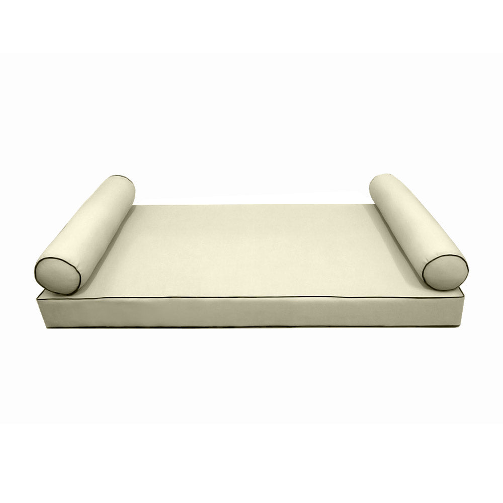 STYLE 5 - Mattress & Pillow Bolster Cushion Cover and Insert for Outdoor Indoor Daybed Porch Swing Bed Twin Size