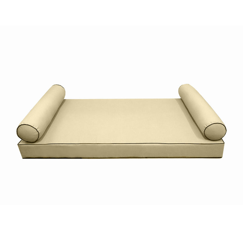 STYLE 5 - Mattress & Bolster Pillow for Outdoor Indoor Daybed Porch Swing Bed Crib Size | COVERS ONLY |