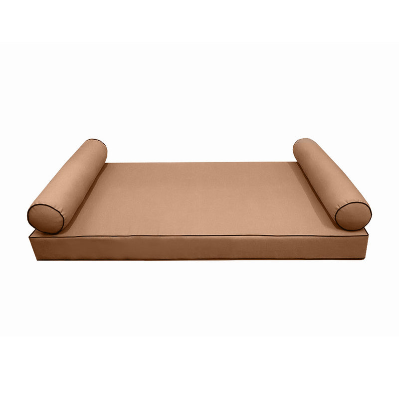 STYLE 5 - Mattress & Bolster Pillow for Outdoor Indoor Daybed Porch Swing Bed Full Size | COVERS ONLY |