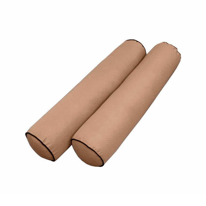 Style5 Crib Size 3PC Contrast Pipe Trim Outdoor Daybed Mattress Cushion Bolster Pillow Slip Cover COMPLETE SET AD104