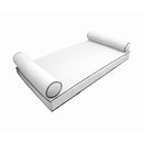 Style5 Crib Size 3PC Contrast Pipe Trim Outdoor Daybed Mattress Cushion Bolster Pillow Slip Cover COMPLETE SET AD106