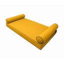 Style5 Twin-XL Size 3PC Contrast Pipe Trim Outdoor Daybed Mattress Cushion Bolster Pillow SlipCover COMPLETE SET AD108
