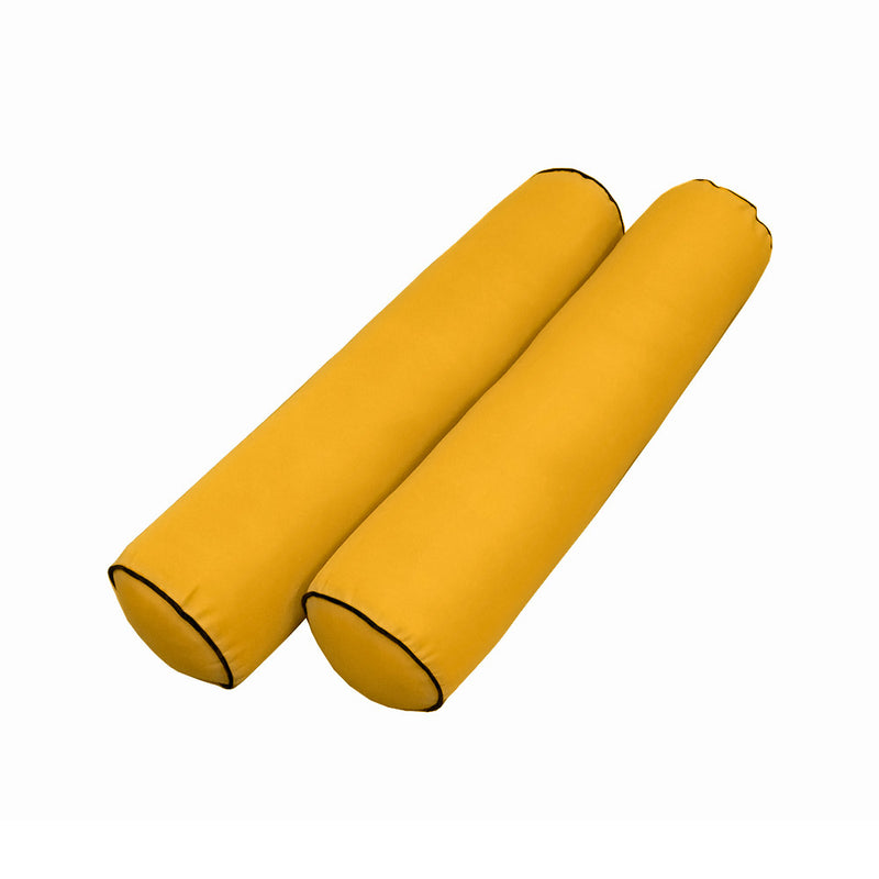 Style5 Queen Size 3PC Contrast Pipe Trim Outdoor Daybed Mattress Cushion Bolster Pillow Slip Cover COMPLETE SET AD108