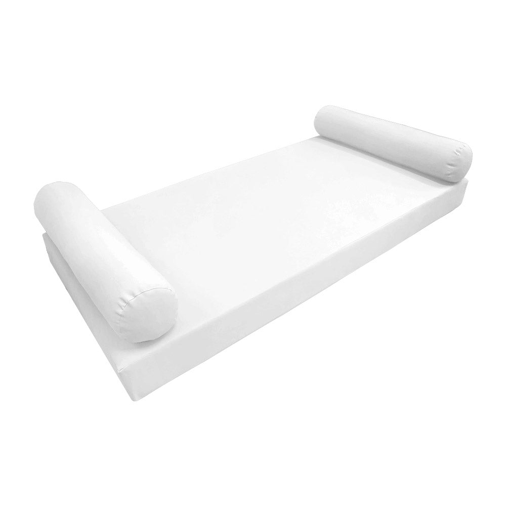 Modern outdoor daybed cushion set with two bolsters and two pillows, ideal for patio, porch, or indoor lounge spaces. — cover only