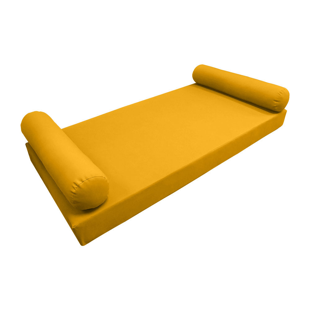 Modern outdoor daybed cushion set with two bolsters and two pillows, ideal for patio, porch, or indoor lounge spaces. — cover only