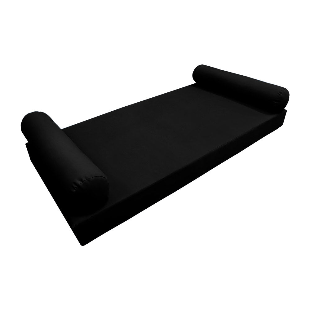 Modern outdoor daybed cushion set with two bolsters and two pillows, ideal for patio, porch, or indoor lounge spaces. — cover only