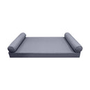 STYLE 5 - Mattress & Pillow Bolster for Outdoor Indoor Daybed Porch Swing Bed Piped Trim Queen Size AD001 | COVERS ONLY |