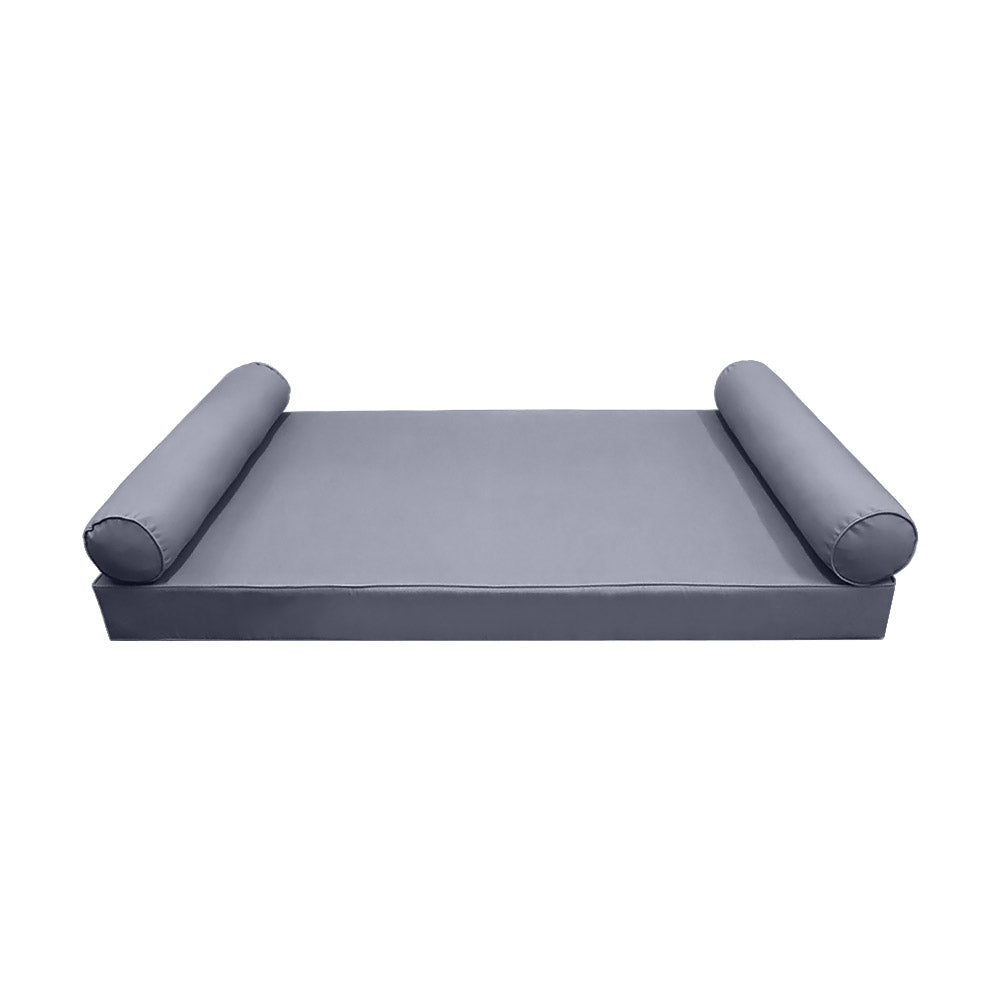 STYLE 5 - Mattress & Pillow Bolster for Outdoor Indoor Daybed Porch Swing Bed Piped Trim Twin Size AD001 | COVERS ONLY |