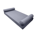 STYLE 5 - Mattress & Pillow Bolster for Outdoor Indoor Daybed Porch Swing Bed Piped Trim Queen Size AD001 | COVERS ONLY |