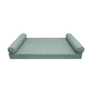 STYLE 5 - Mattress & Pillow Bolster for Outdoor Indoor Daybed Porch Swing Bed Piped Trim Queen Size AD002 | COVERS ONLY |