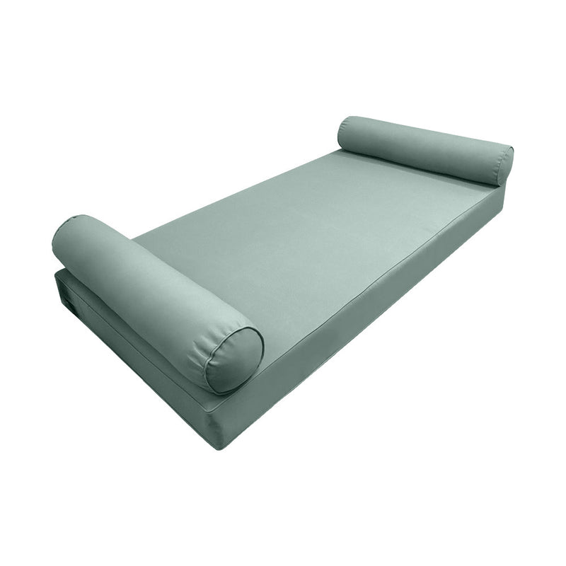 Style5 Twin Size 3PC Pipe Trim Outdoor Daybed Mattress Bolster Pillow Fitted Sheet Slip Cover ONLY AD002