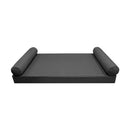 STYLE 5 - Mattress & Pillow Bolster for Outdoor Indoor Daybed Porch Swing Bed Piped Trim Queen Size AD003 | COVERS ONLY |