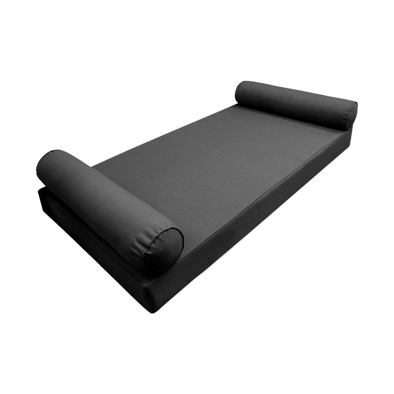 Style5 Twin-XL Size 3PC Pipe Trim Outdoor Daybed Mattress Bolster Pillow Fitted Sheet Slip Cover ONLY AD003