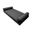 STYLE 5 - Mattress & Pillow Bolster for Outdoor Indoor Daybed Porch Swing Bed Piped Trim Queen Size AD003 | COVERS ONLY |