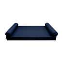 STYLE 5 - Mattress & Pillow Bolster for Outdoor Indoor Daybed Porch Swing Bed Piped Trim Queen Size AD101 | COVERS ONLY |