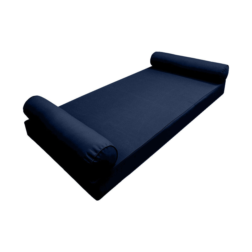 STYLE 5 - Mattress & Pillow Bolster for Outdoor Indoor Daybed Porch Swing Bed Piped Trim Full Size AD101 | COVERS ONLY |