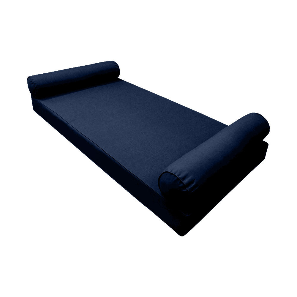 STYLE 5 - Mattress & Pillow Bolster for Outdoor Indoor Daybed Porch Swing Bed Piped Trim Full Size AD101 | COVERS ONLY |