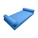 STYLE 5 - Mattress & Pillow Bolster for Outdoor Indoor Daybed Porch Swing Bed Piped Trim Queen Size AD102 | COVERS ONLY |