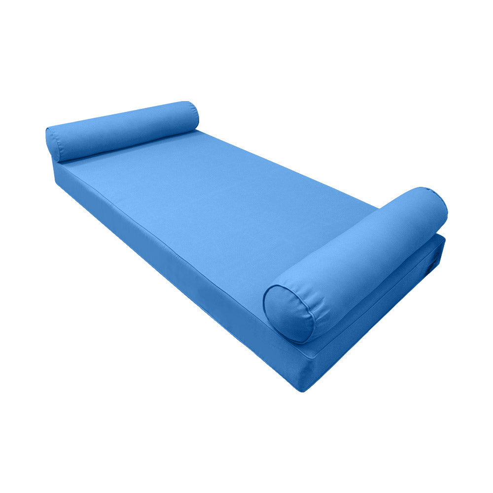 Style5 Crib Size 3PC Pipe Trim Outdoor Daybed Mattress Cushion Bolster Pillow Slip Cover COMPLETE SET AD102