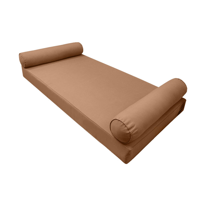 Style5 Twin-XL Size 3PC Pipe Trim Outdoor Daybed Mattress Bolster Pillow Fitted Sheet Slip Cover ONLY AD104