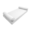 STYLE 5 - Mattress & Pillow Bolster for Outdoor Indoor Daybed Porch Swing Bed Piped Trim Queen Size AD106 | COVERS ONLY |