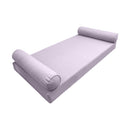 STYLE 5 - Mattress & Pillow Bolster for Outdoor Indoor Daybed Porch Swing Bed Piped Trim Twin Size AD107 | COVERS ONLY |