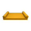 STYLE 5 - Mattress & Pillow Bolster for Outdoor Indoor Daybed Porch Swing Bed Piped Trim Queen Size AD108 | COVERS ONLY |