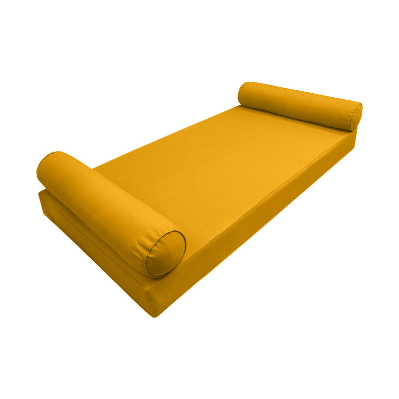 STYLE 5 - Mattress & Pillow Bolster for Outdoor Indoor Daybed Porch Swing Bed Piped Trim Crib Size AD108 | COVERS ONLY |