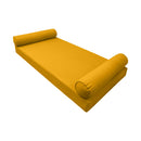 STYLE 5 - Mattress & Pillow Bolster for Outdoor Indoor Daybed Porch Swing Bed Piped Trim Queen Size AD108 | COVERS ONLY |