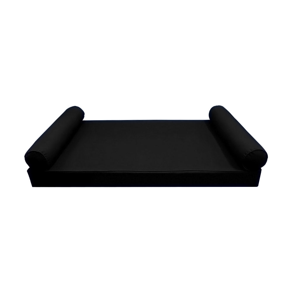 STYLE 5 - Mattress & Pillow Bolster for Outdoor Indoor Daybed Porch Swing Bed Piped Trim Full Size AD109 | COVERS ONLY |