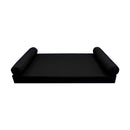 STYLE 5 - Mattress & Pillow Bolster for Outdoor Indoor Daybed Porch Swing Bed Piped Trim Queen Size AD109 | COVERS ONLY |