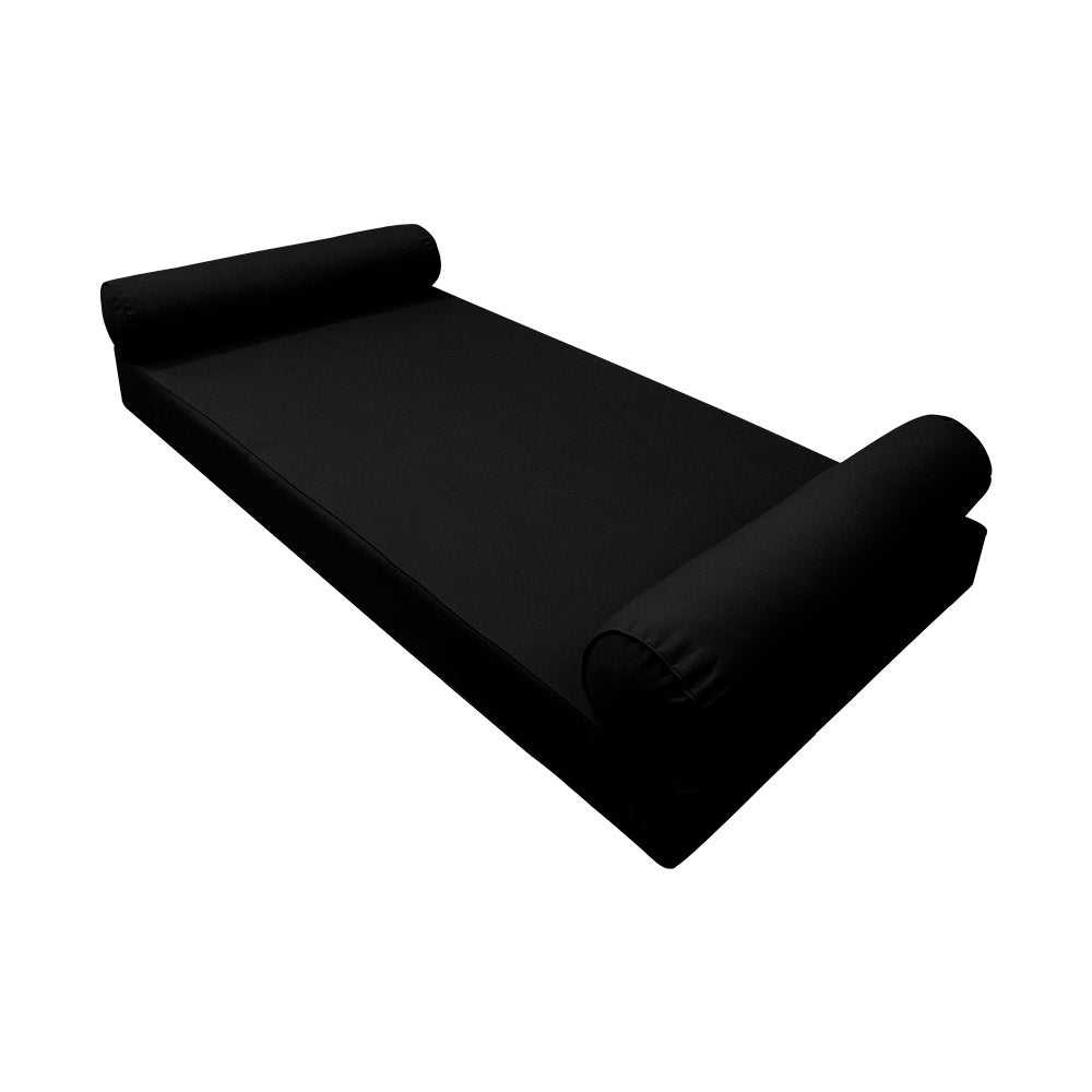 STYLE 5 - Mattress & Pillow Bolster for Outdoor Indoor Daybed Porch Swing Bed Piped Trim Full Size AD109 | COVERS ONLY |