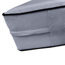 STYLE 6 - Mattress & Pillow Bolster for Outdoor Indoor Daybed Porch Swing Bed Contrast Trim Full Size AD001 | COVERS ONLY |