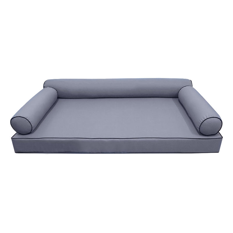 STYLE 6 - Mattress & Bolster Pillow for Outdoor Indoor Daybed Porch Swing Bed Crib Size | COVERS ONLY |