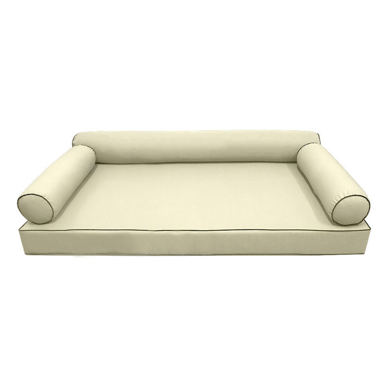 STYLE 6 - Mattress & Bolster Pillow for Outdoor Indoor Daybed Porch Swing Bed Twin Size | COVERS ONLY |
