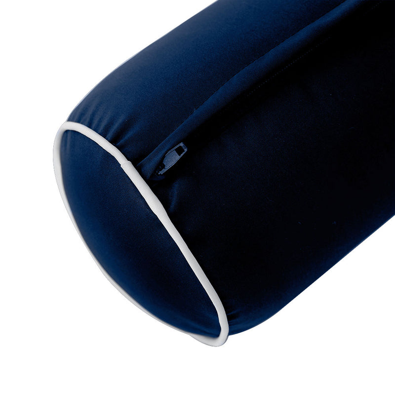 Style6 Twin Size 4PC Contrast Pipe Trim Outdoor Daybed Mattress Bolster Pillow Fitted Sheet Slip Cover ONLY AD101