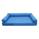 Style6 Queen Size 4PC Contrast Pipe Trim Outdoor Daybed Mattress Cushion Bolster Pillow Slip Cover COMPLETE SET AD102