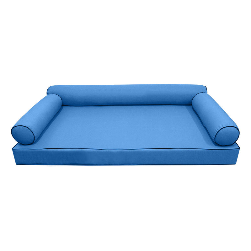 STYLE 6 - Mattress & Bolster Pillow for Outdoor Indoor Daybed Porch Swing Bed Twin-XL Size | COVERS ONLY |
