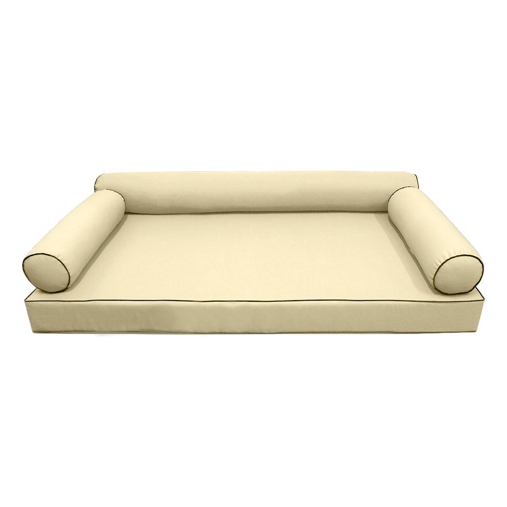 STYLE 6 - Mattress & Pillow Bolster Cushion Cover and Insert for Outdoor Indoor Daybed Porch Swing Bed Crib Size