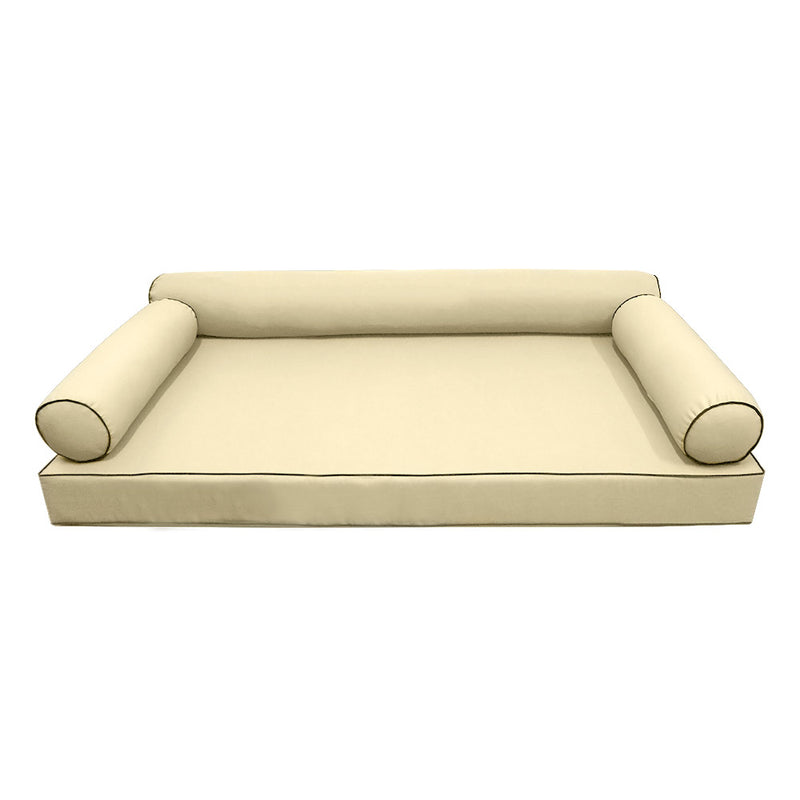 STYLE 6 - Mattress & Bolster Pillow for Outdoor Indoor Daybed Porch Swing Bed Twin-XL Size | COVERS ONLY |